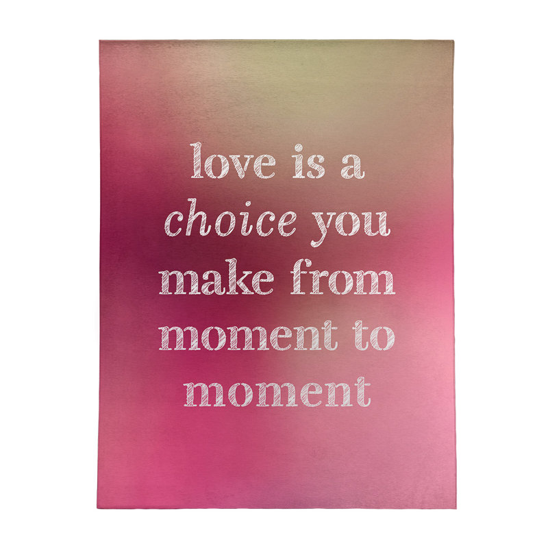 Tapis en polyester multicolore love is a choice quote, Rectangle 5 pi x 7 pi