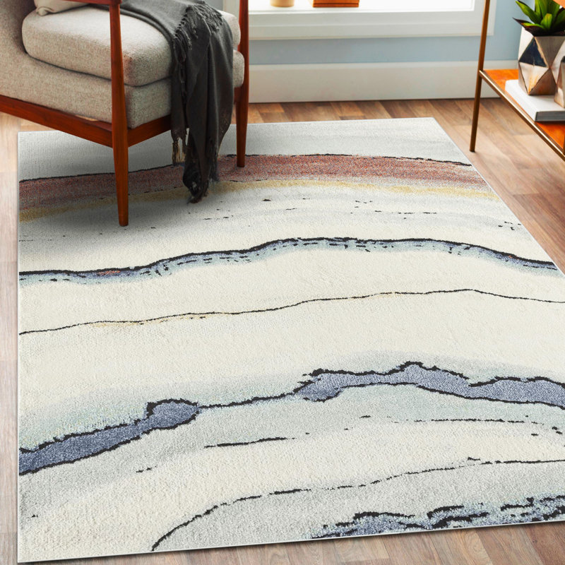 Dahlia Multicolor Modern Marbled Area Rug, Rectangle 8'10" x 12'5"