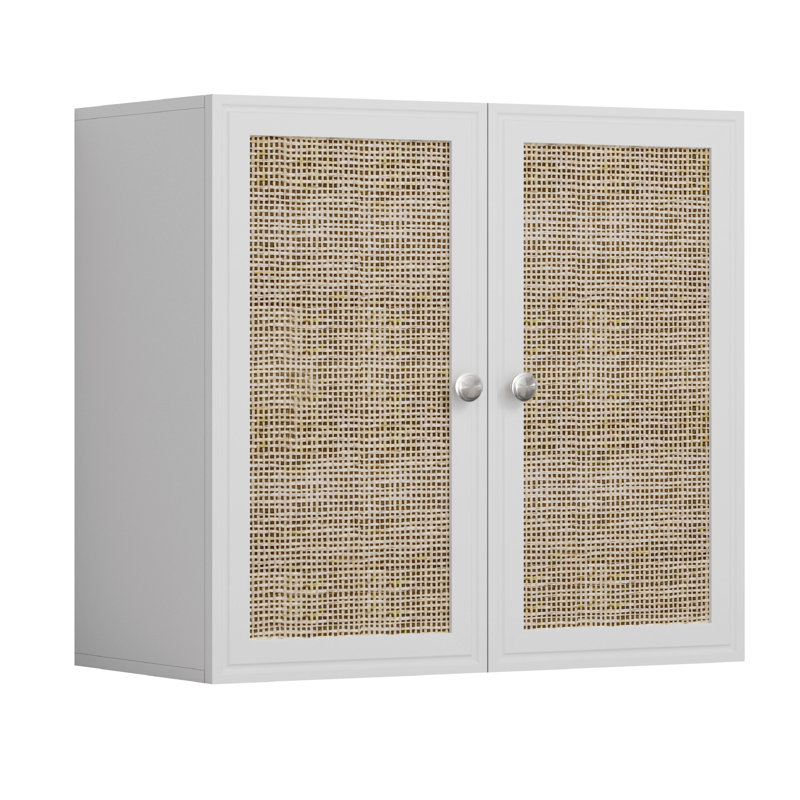 Armoire murale 24 po avec portes en rotin, H 76 cm x l 51 cm