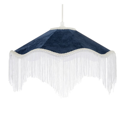 12 cm H Empire Fabric Pendant Shade ( No Direct Attachment Method ) in Navy