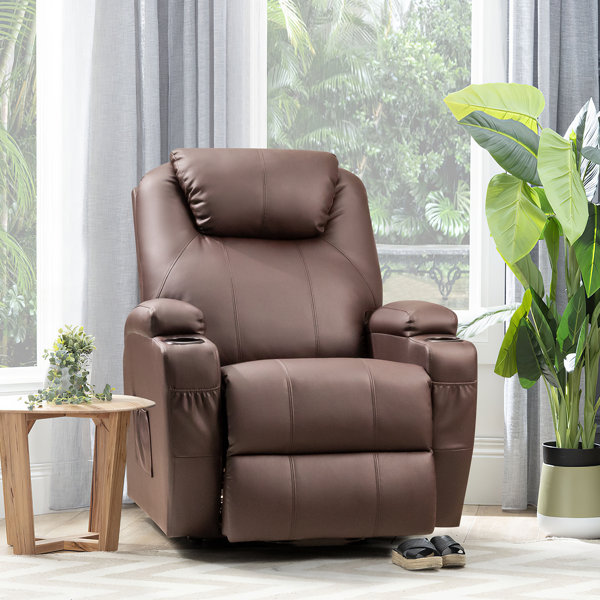 Latitude Run® Reclining Heated Massage Chair with Swivel and