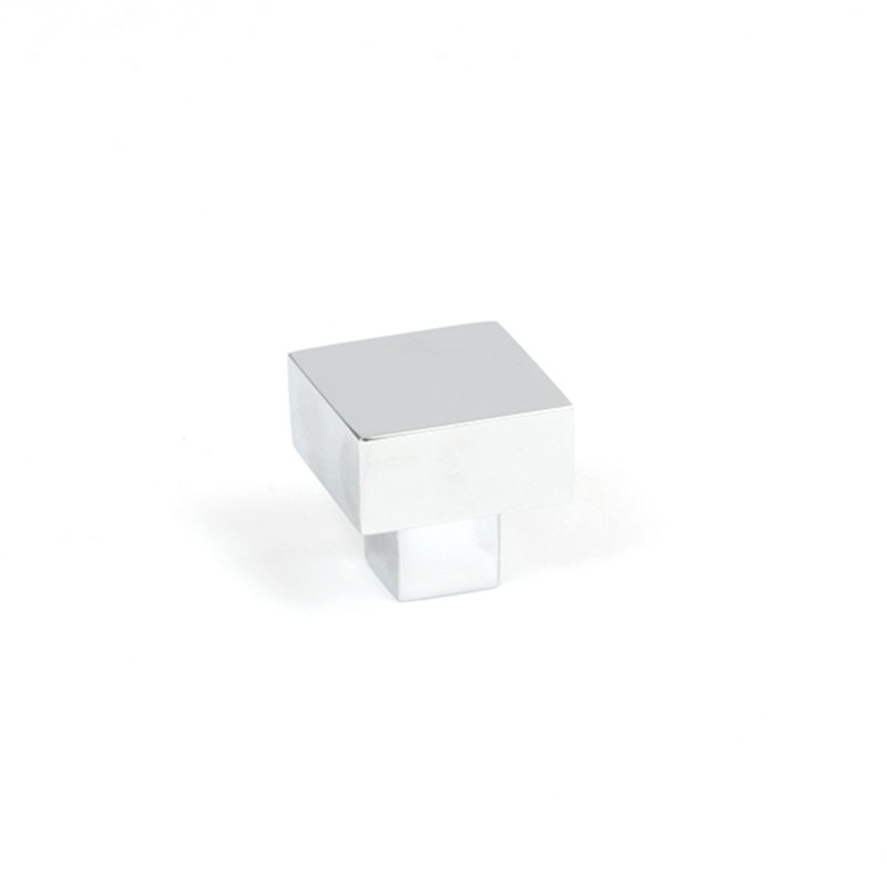 Square Knob, 2.5 cm, Polished Chrome