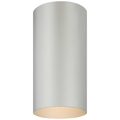 Plafonnier encastré cylindrique 1 lumière intérieur ou extérieur gris argenté