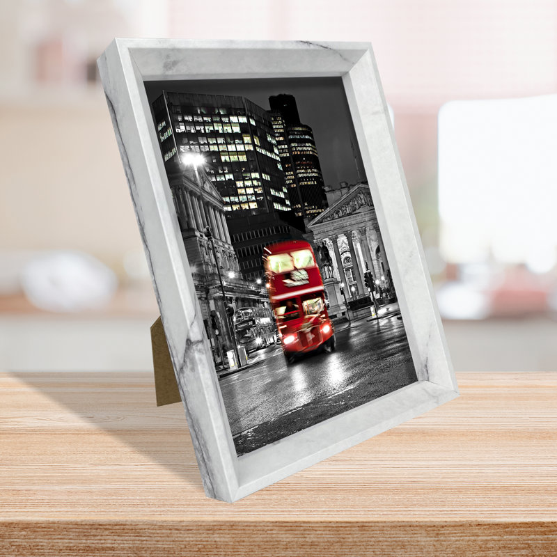 Domiano Bevelled Shadow Box Picture Frame - Set of 5 with Mat, Marble