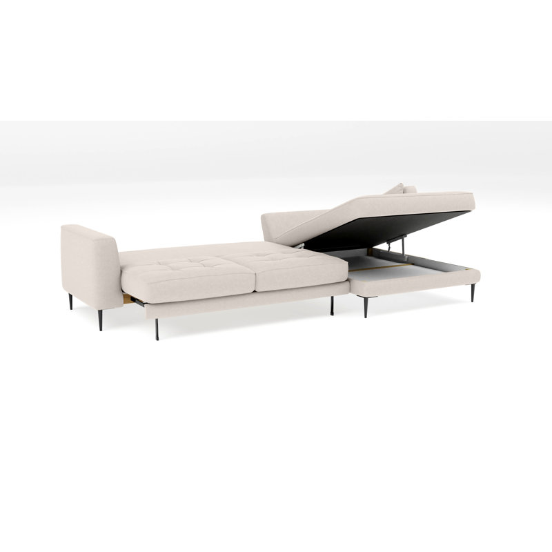 Ljubka 4 Seater Sofa Bed, Beige, Right