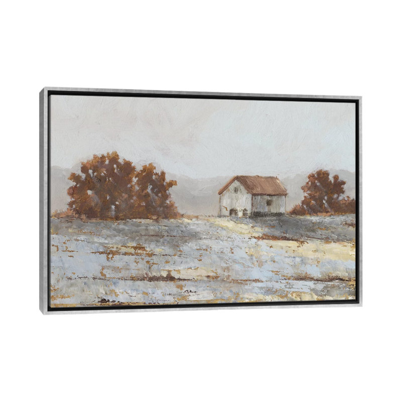 « Snow covered Hillside II » par Ethan Harper, reproduction d’art, H 32 po x l 48 po x 1,5 po, Toile avec cadre argenté