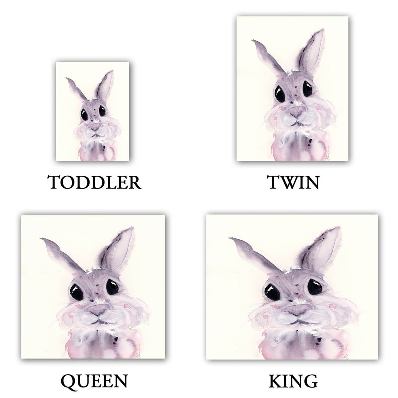 Ensemble de housse de couette en microfibre DiaNoche par Dawn Derman - Bunny Rabbit 2