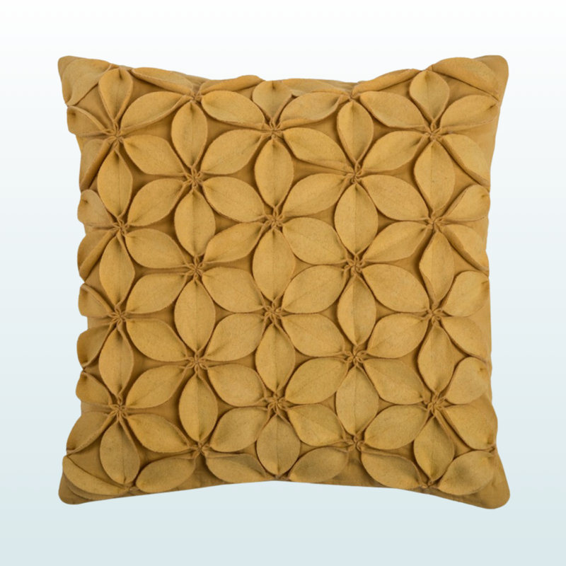 Coussin décoratif en coton orange par Trio, Jaune