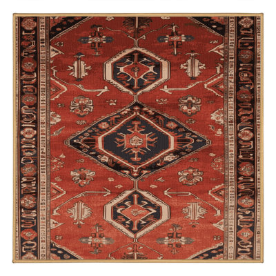Machine Washable Persian Brown Area Rug