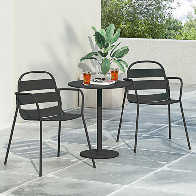 Modern Minimalist Bistro Set With Metal Frame