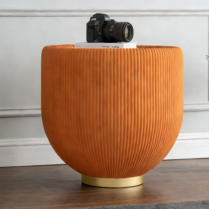 Table d'appoint, Or, marbre, orange