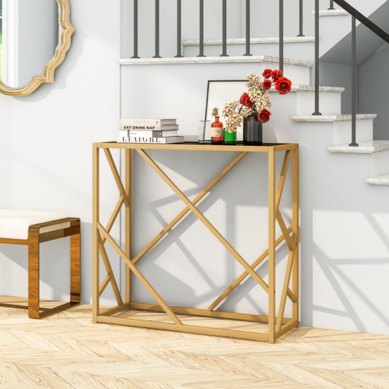 Console en verre trempé de 31,5 po avec repose-pieds Mercer41