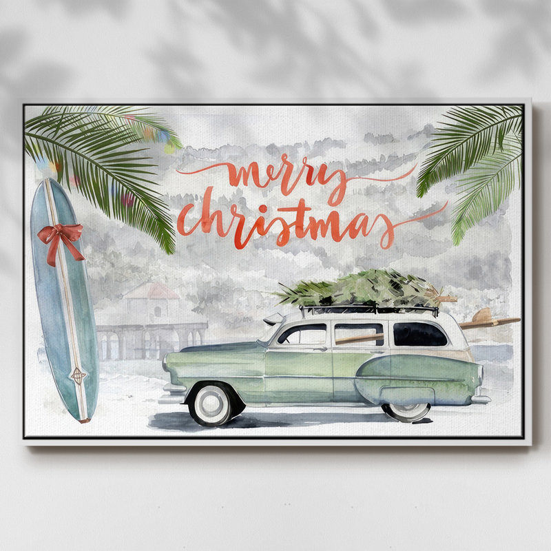 Collection de Noël So Cali A, H 17 po x l 25 po x P 1,5 po, Blanc, Blanc