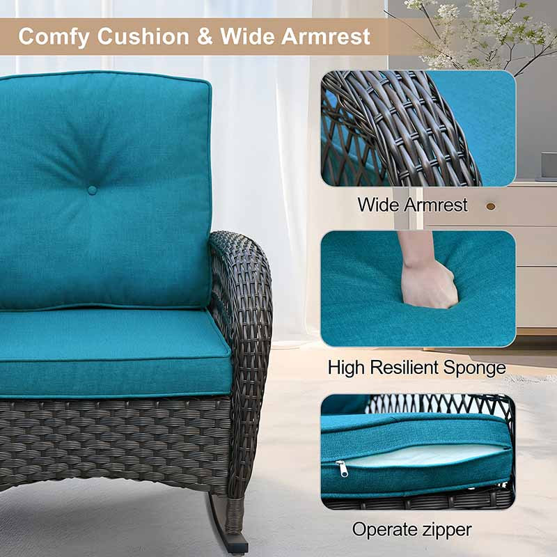 Wicker Outdoor Chair, Blue