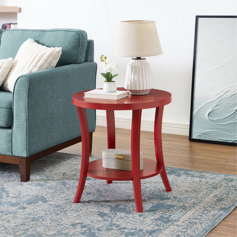 Table de bout étagère contemporaine Perth, Rouge