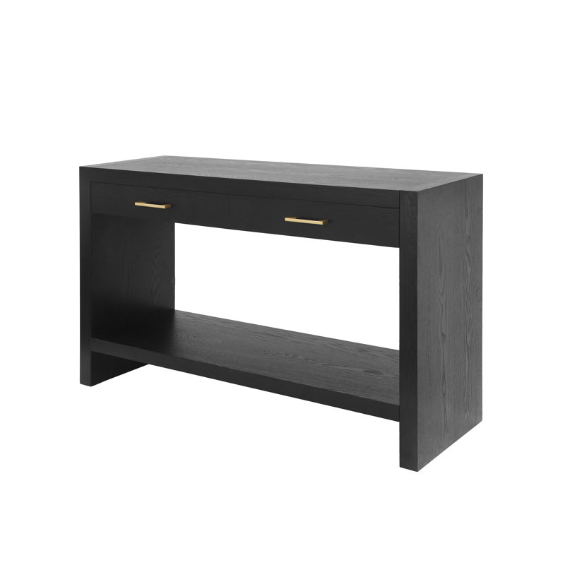 Console en bois avec rangement Rowen, Noir