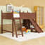 Lit mezzanine en bois avec garde-robe, étagère et glissoire intégrés-390790449-390790455