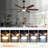 Ceiling Fan With Led Light, Remote Control, Reversible Motor, 5 Cct, Solid Wood Blades-1319788439-1319788440-1319675419