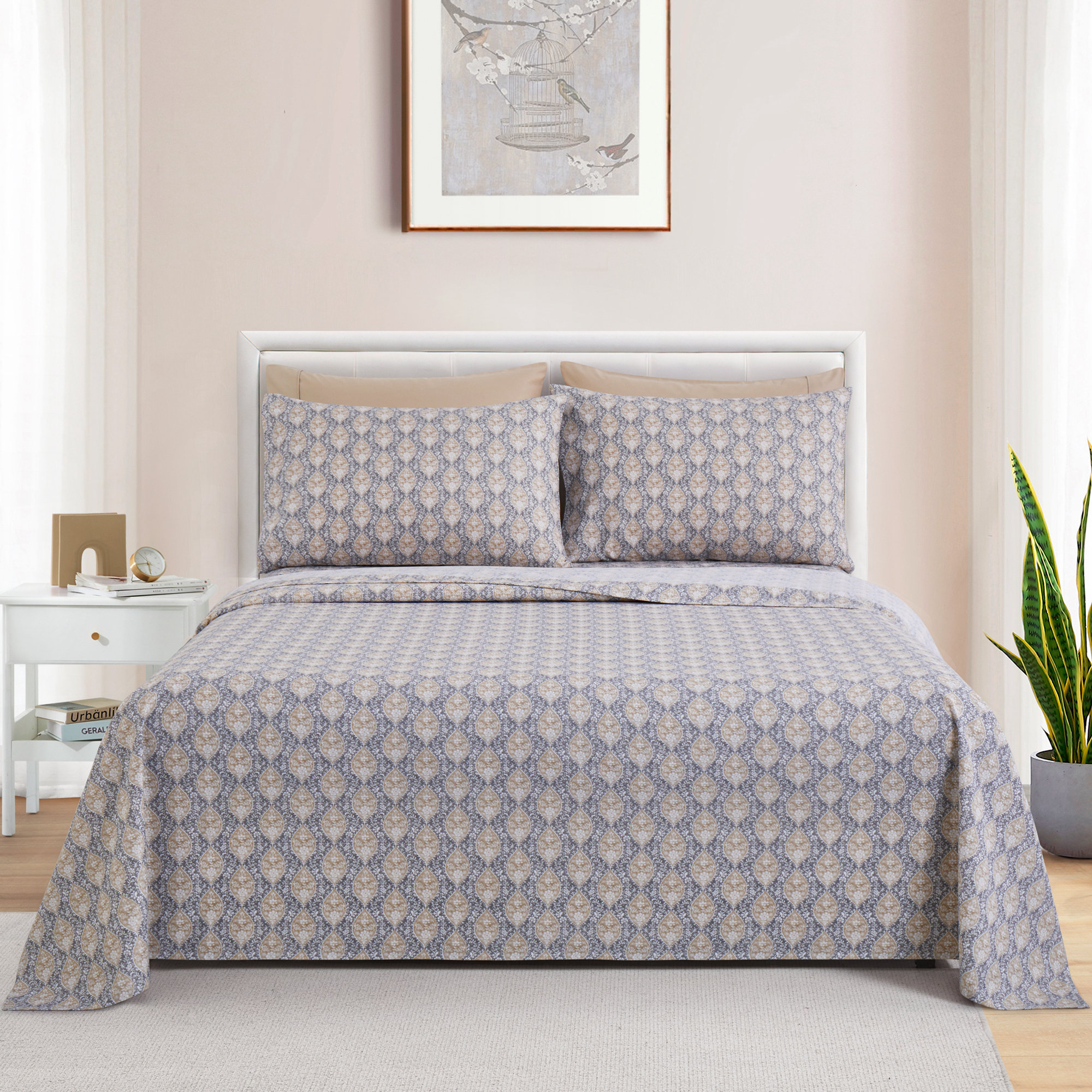 Marina Decoration Ultra Soft Silky Deep Pocket Rich Printed Bedding ...