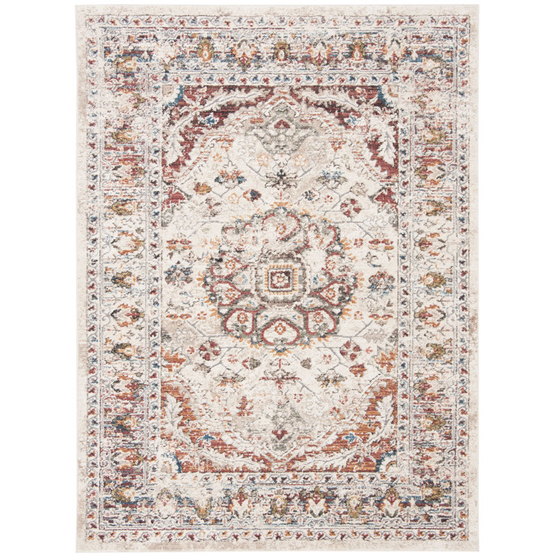 Tapis oriental ivoire Cooksey, Rectangle 2 pi 7 po x 5 pi