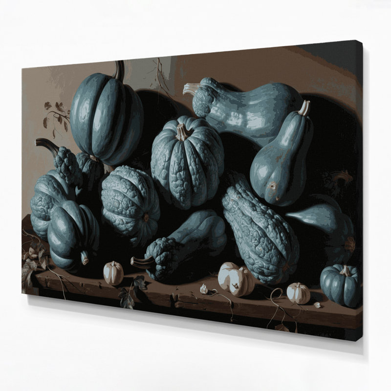 Légumes, art mural sur toile gris Hubbard, H 24 po x l 36 po