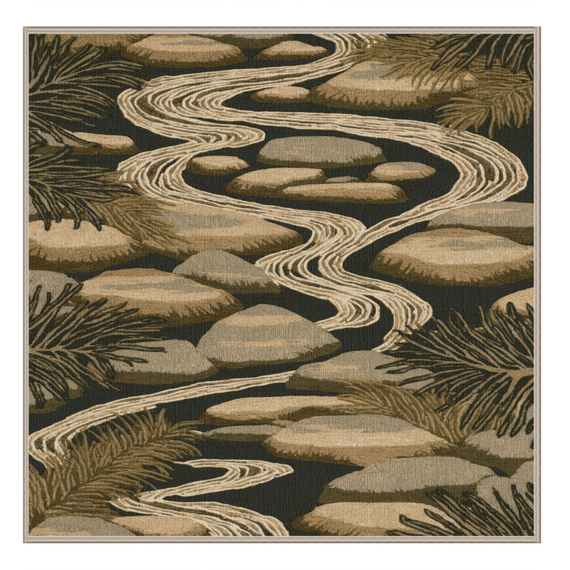 Tapis brun lavable à la machine, Carré 6 pi