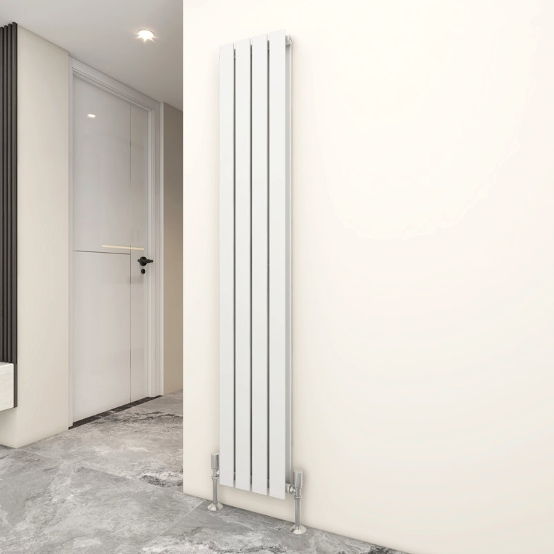 Horizontal Flat Panel Radiators, 180cm H x 27.2cm W x 5.8cm D, White