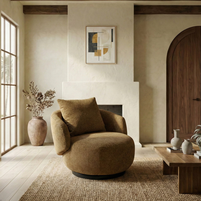 Chaise pivotante Hannalisa, Marron clair