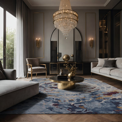 Tapis gris soyeux et moelleux