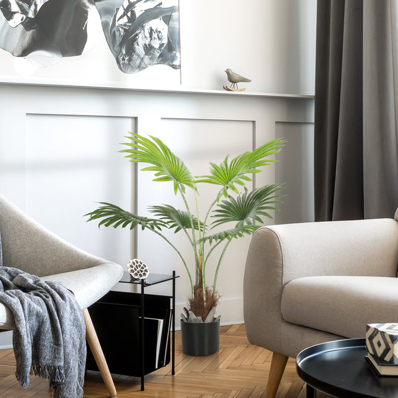 Faux Palm Tree in Pot, 94cm H x 16.5cm W x 16.5cm D