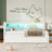 Stylish Twin Platform Bed with USB and LED, Extra Storage Options-585734732