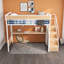 Lit mezzanine avec bureau intégré, prise de courant, éclairage DEL et garde-robe ouverte-118321465-118321467