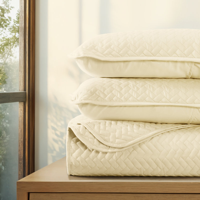 Ensemble de couvre-lit en microfibre de style bord de mer Simply Soft™, Couvre-lit simple + 1 taie, Jaune