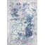 Tapis décoratif rayé gris et bleu-312900175