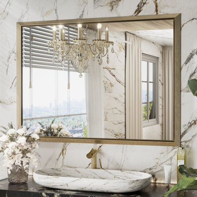 Sweeny Rectangle Shatterproof Metal Wall Mirror