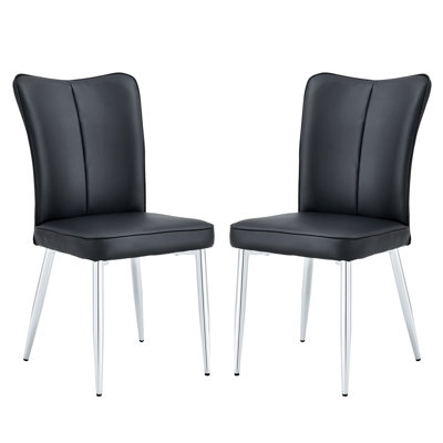 Kendrich 18.3'' H Polyurethane Upholstered Metal Side Chair