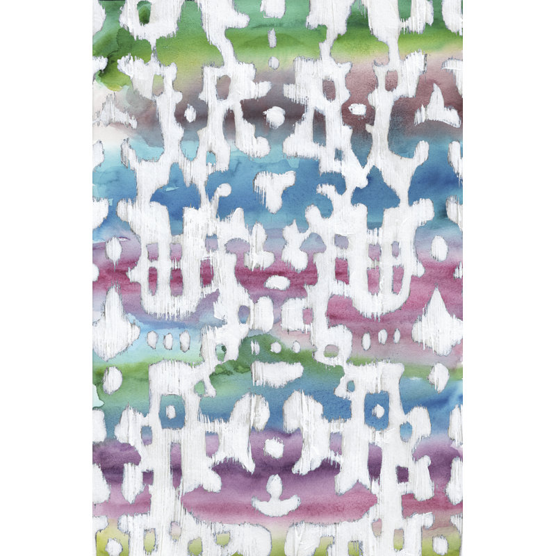 Watercolour Ikat I by Chariklia Zarris - Graphic Art, 46 cm H x 30 cm W, Wrapped Canvas