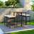 5-piece Outdoor Dining Table Sets Included 1 Foldable Table And Four Stools With Cushions