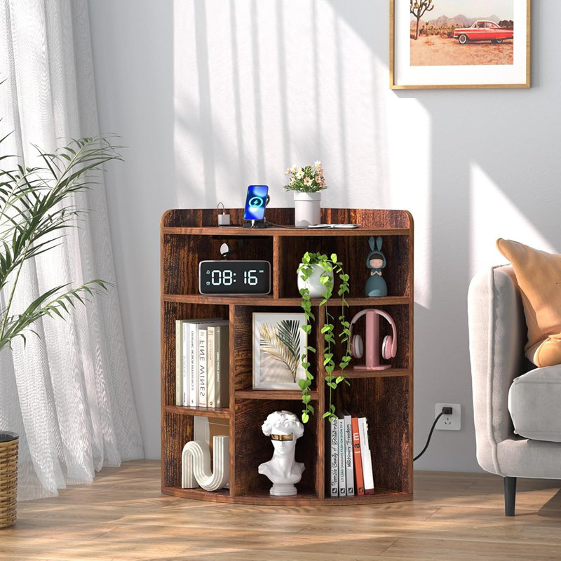 Armoire d'angle à 3 niveaux avec tablettes réglables, ...