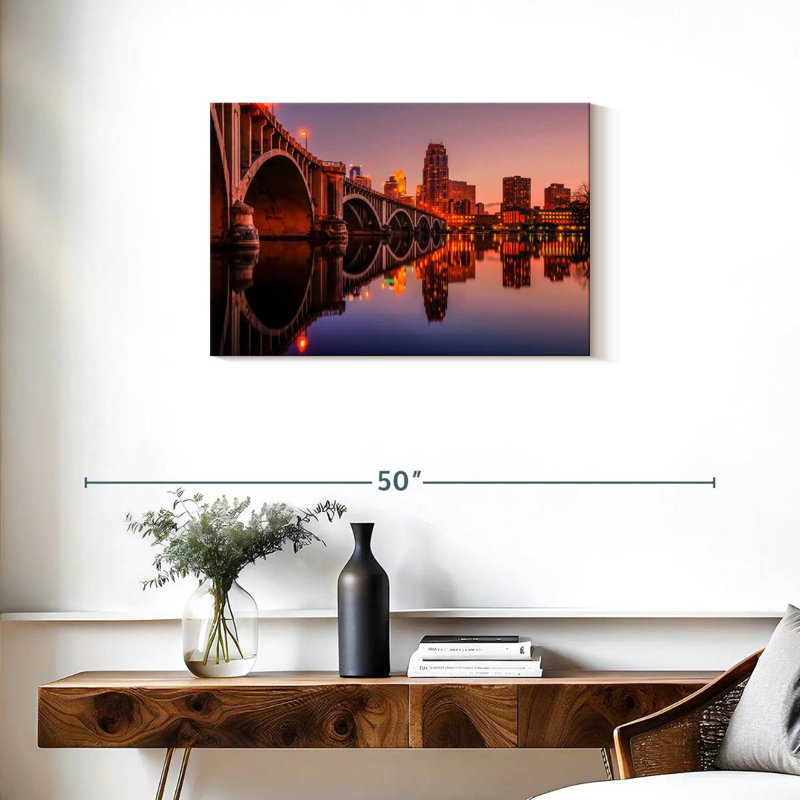 Sirci, Minneapolis, paysage urbain au crépuscule, H 20 po x l 30 po