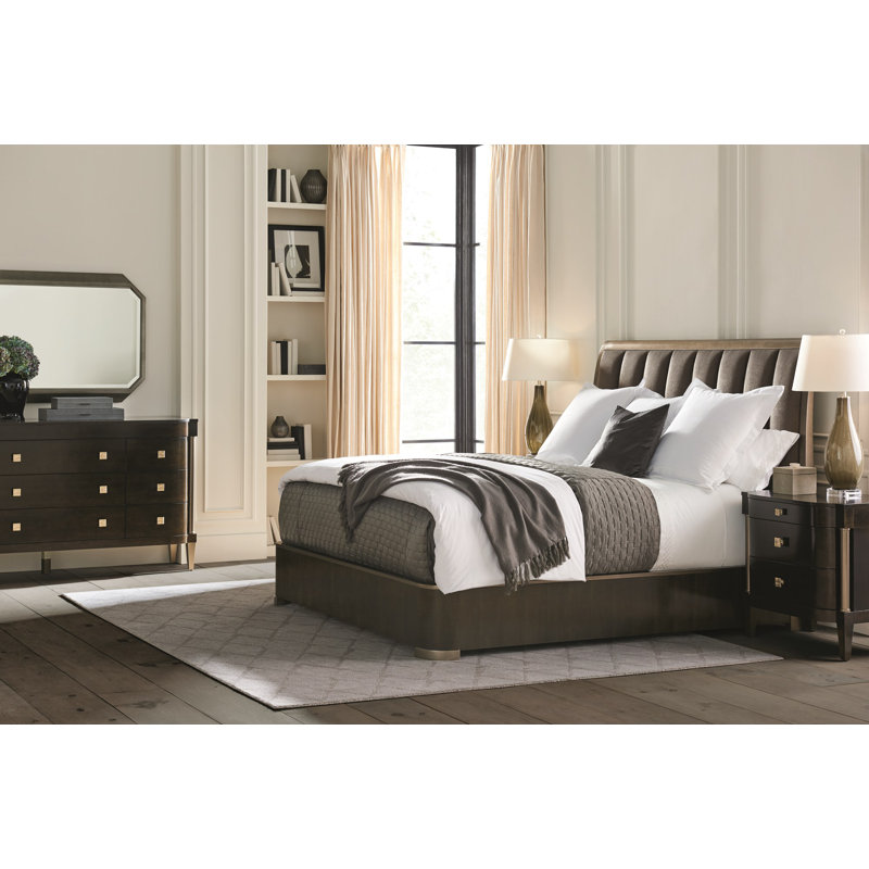 Caracole Classic Velvet Solid Wood Bed, Queen
