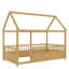  Lit de plancher en bois avec cadre de toit de maison, garde-corps de clôture-131094908