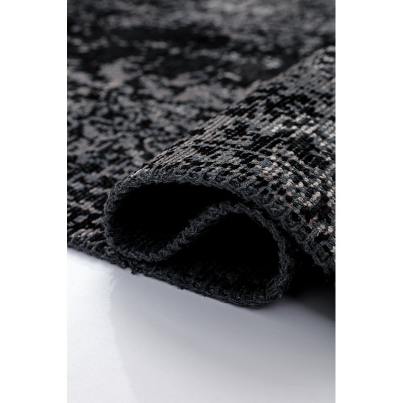 Rapture Gray/Black Oriental Luxury Area Rug, Rectangle 7'10" x 9'10"