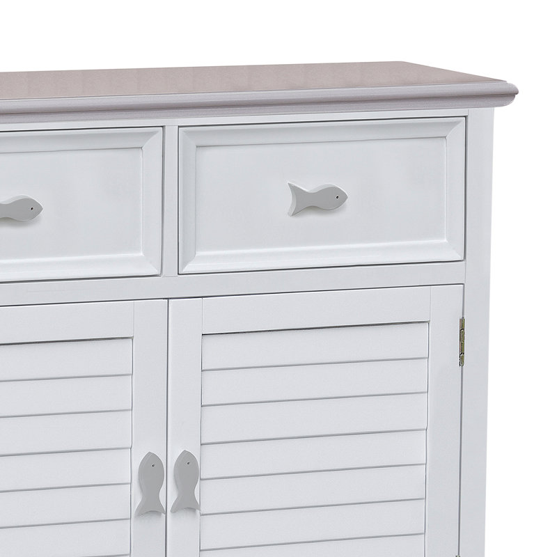Anoka Accent Cabinet, White/Grey