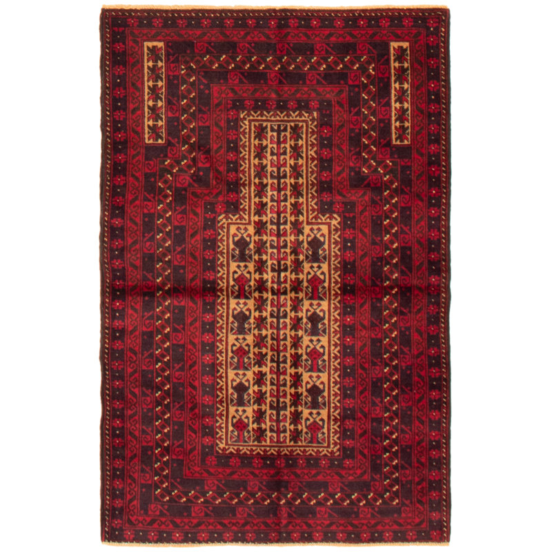Tapis rouge foncé Lynnisha 3 pi 1 po x 4 pi 11 po