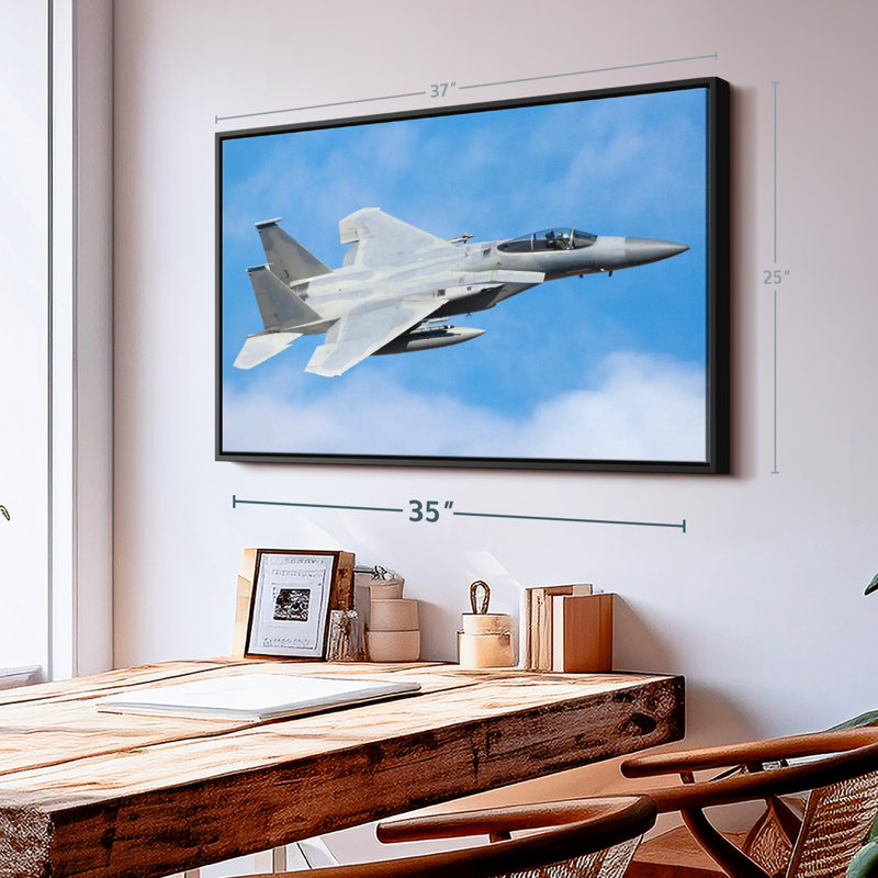 Militaire "Art mural avion militaire F-15", H 25 po x l 37 po