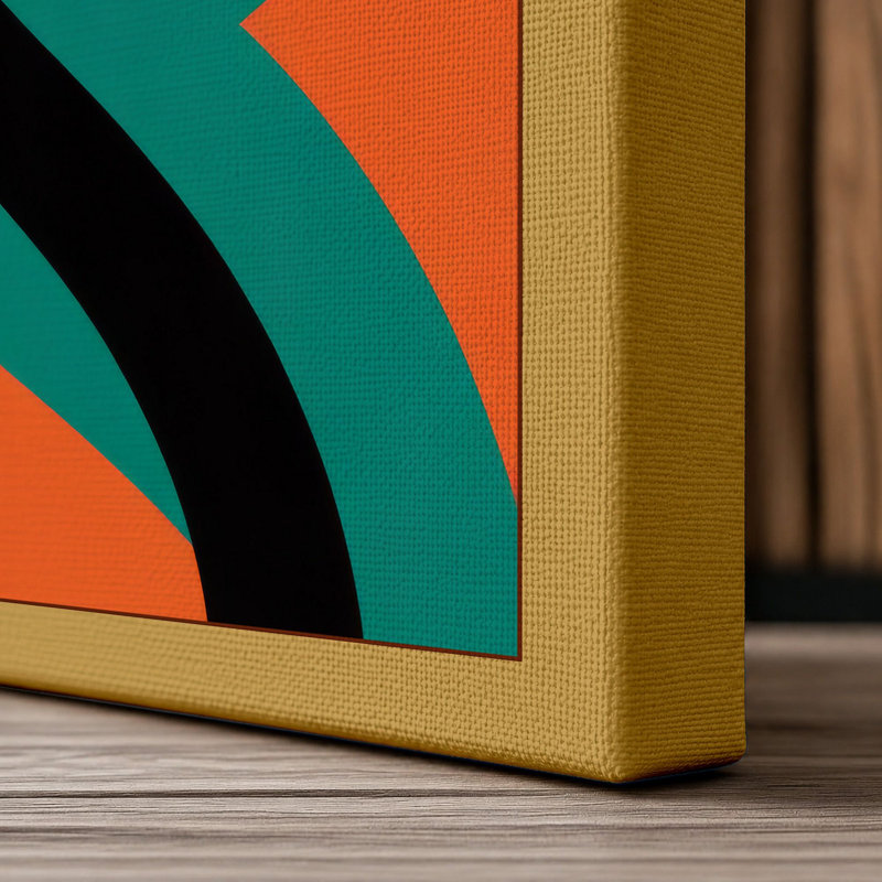 Harmony Geometric - Wrapped Canvas, 24x16 - 61.0 x 40.6 cm, Ochre Border