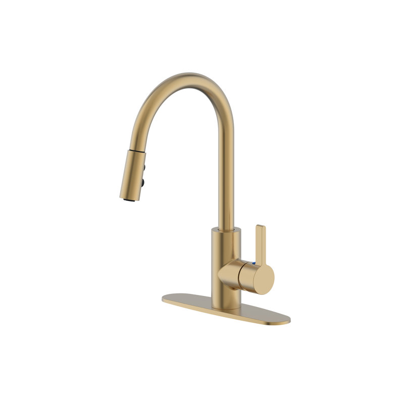 RunFine Group Pull Down Kitchen Faucet, Matte Gold