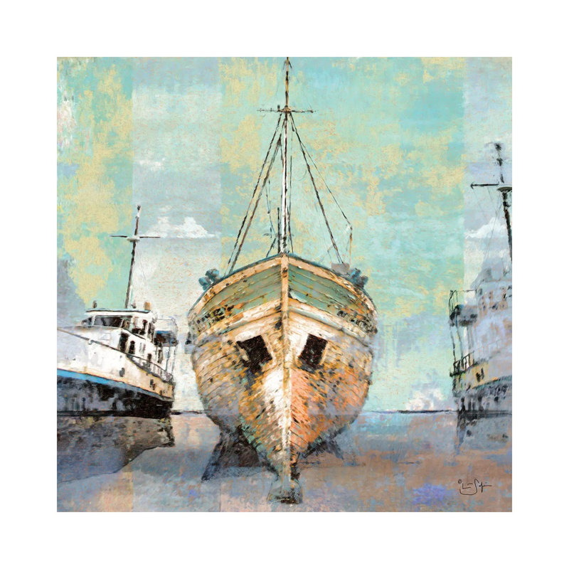 Boat Yard - Wrapped Canvas Painting, 30.48 cm H x 30.48 cm W