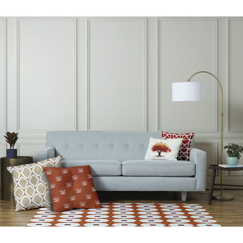 Oreiller capitonné 312_, Orange, 30 po x 30 po